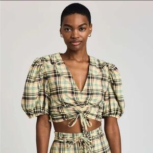 Derek Lam 10 Crosby Bella Ruched Crop Top Size 6